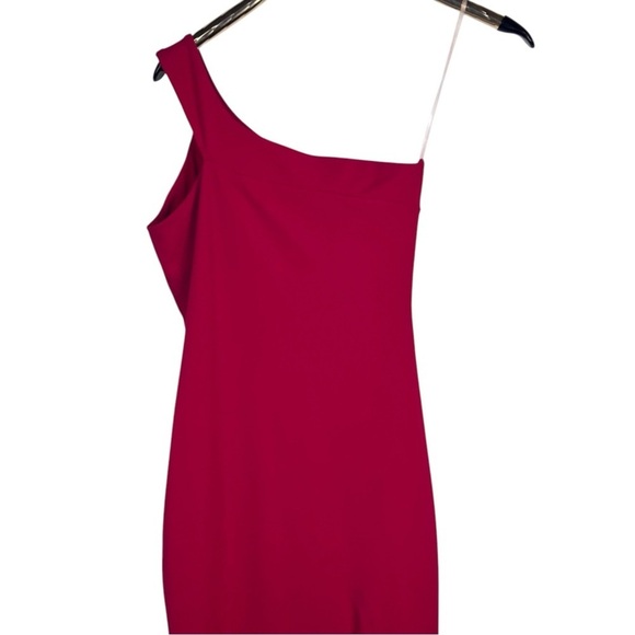 NOOKIE x REVOLVE MILA FLAME RED ONE SHOULDER SEXY FITTED SLIT MAXI GOWN DRESS - Picture 5 of 11